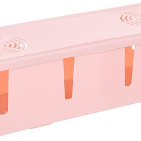 Plug Socket Dust Safety Box Pink Cable Hider Box for Storage and Organization of Cords Wires and Cables for Desk and Home Use