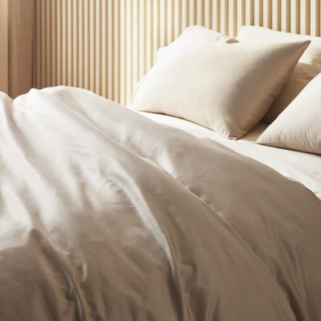 Luxury Percale 4 Piece Sheet Set - 100% Cotton, King Size in Pebble Grey - 1 Fitted Sheet, 1 Flat Sheet, 2 Pillowcases | Best Sheets for Hot Sleepers